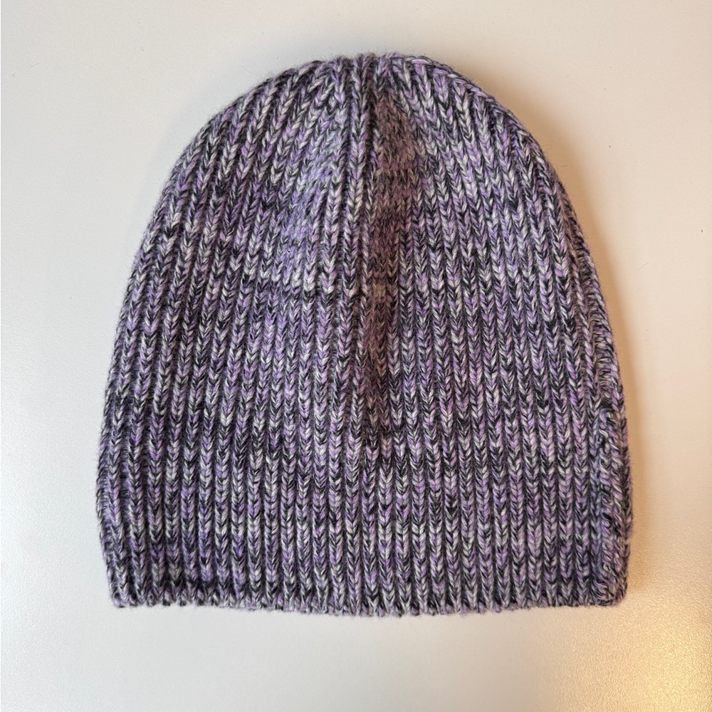 Purple Rib Knit Beanie